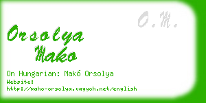 orsolya mako business card